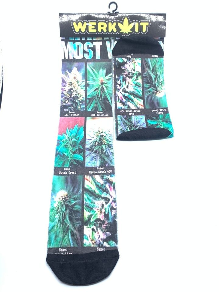 Flowers Unisex Printed Long Men Socks 3D Most Wanted Hemp Design 420 Canna Gift