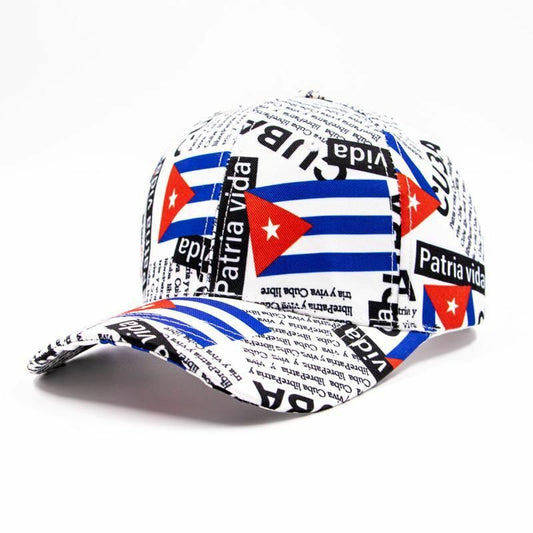 cubano cap hat Cuba Cubanos Blue red and white sos cuba libre white
