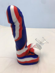 Silicon men intimate part bong BLUE/R/WHITE