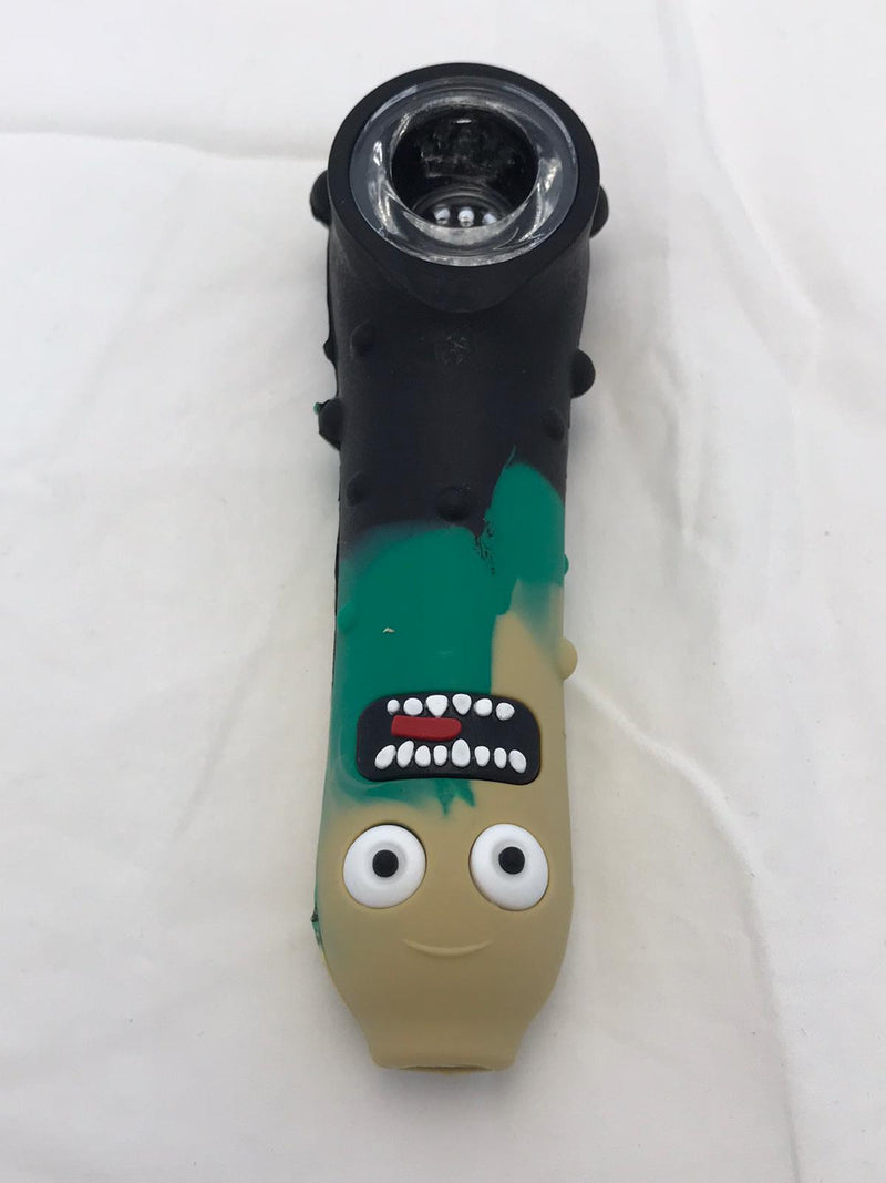 Silicon pickle rick pipe BLACK/GREEN