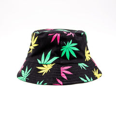Weed print bucket hat BLACK/RAIMBOW