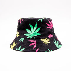 Weed print bucket hat BLACK/RAIMBOW