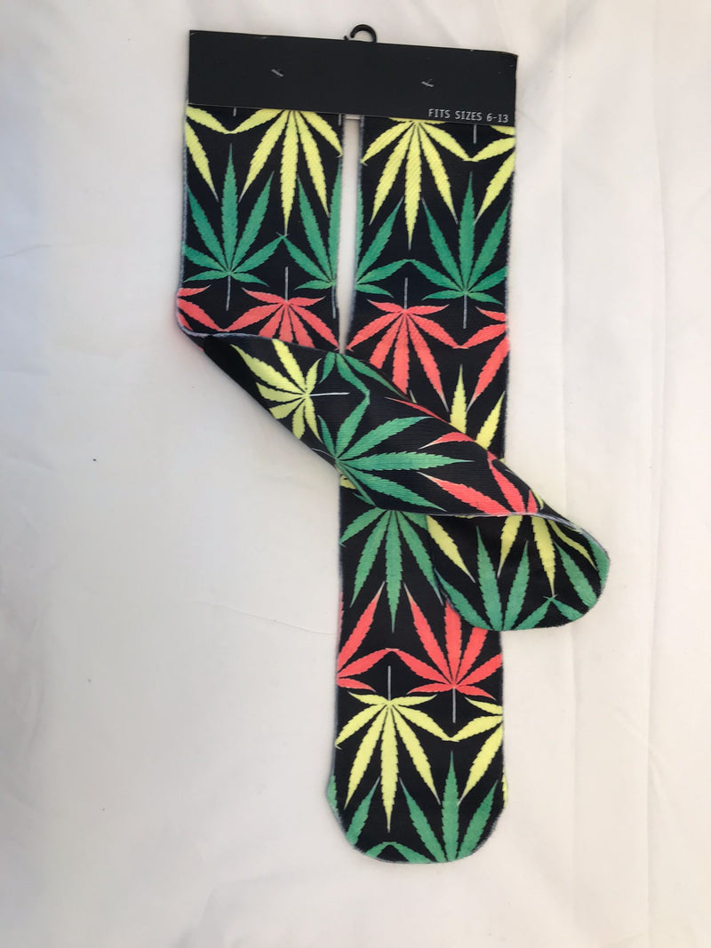 RASTA LEAVES printed socks