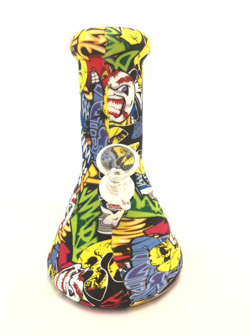 Silicon small curve bong printed POKEMN