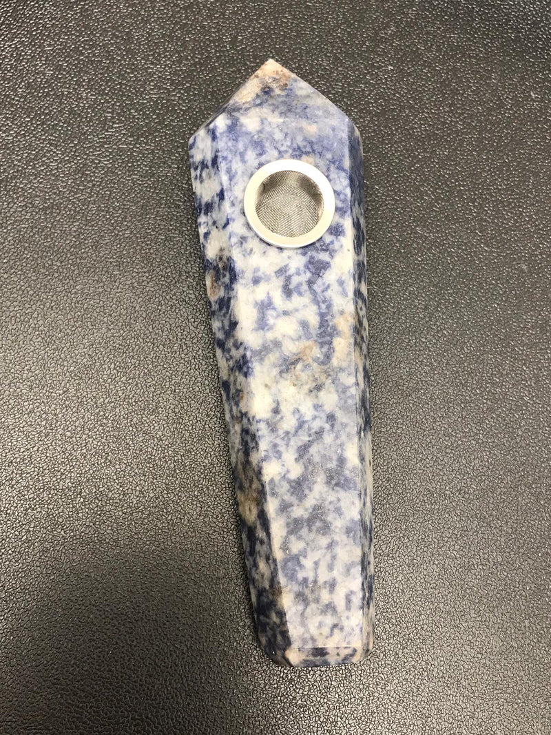 Real Natural healing stone pipe BLUE DOT STONE