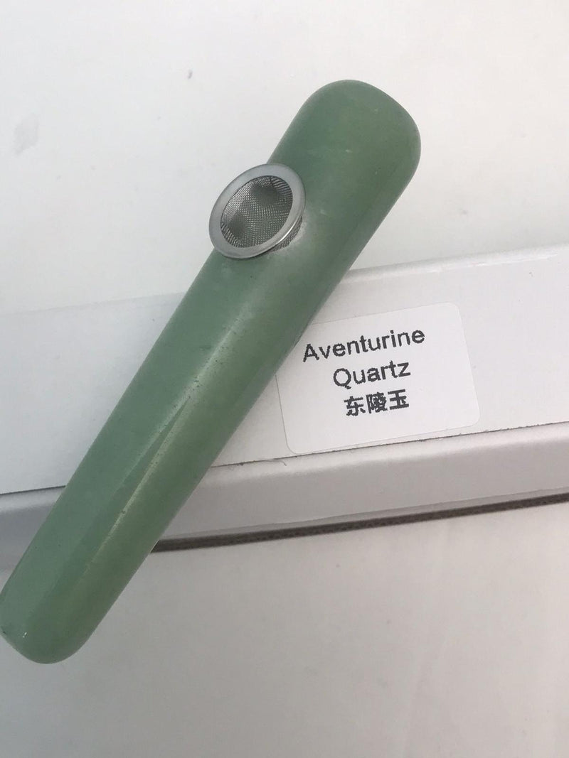 Real Natural healing stone pipe AVENTURINE QUARTZ