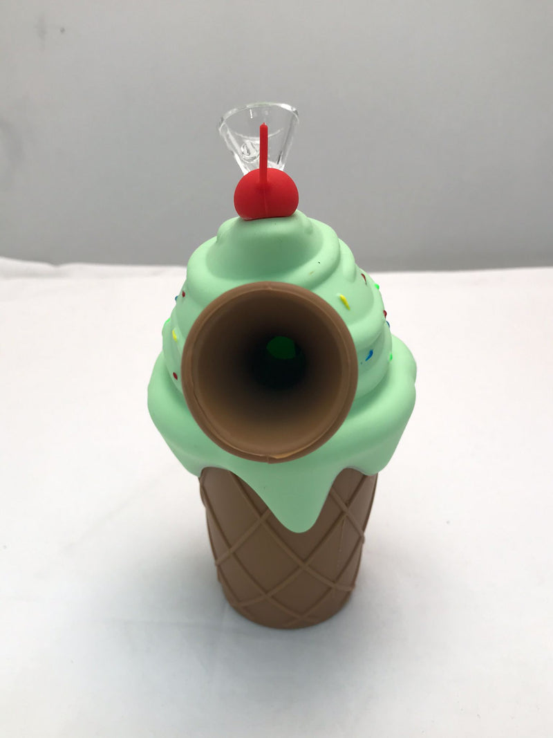 ICE CREAM PORTABLE SILICON BONG GREEN