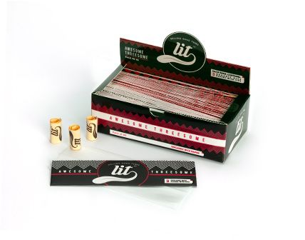 AWESOME THREESOME ROLLING PAPERS DISPLAY OF 50 BLACK