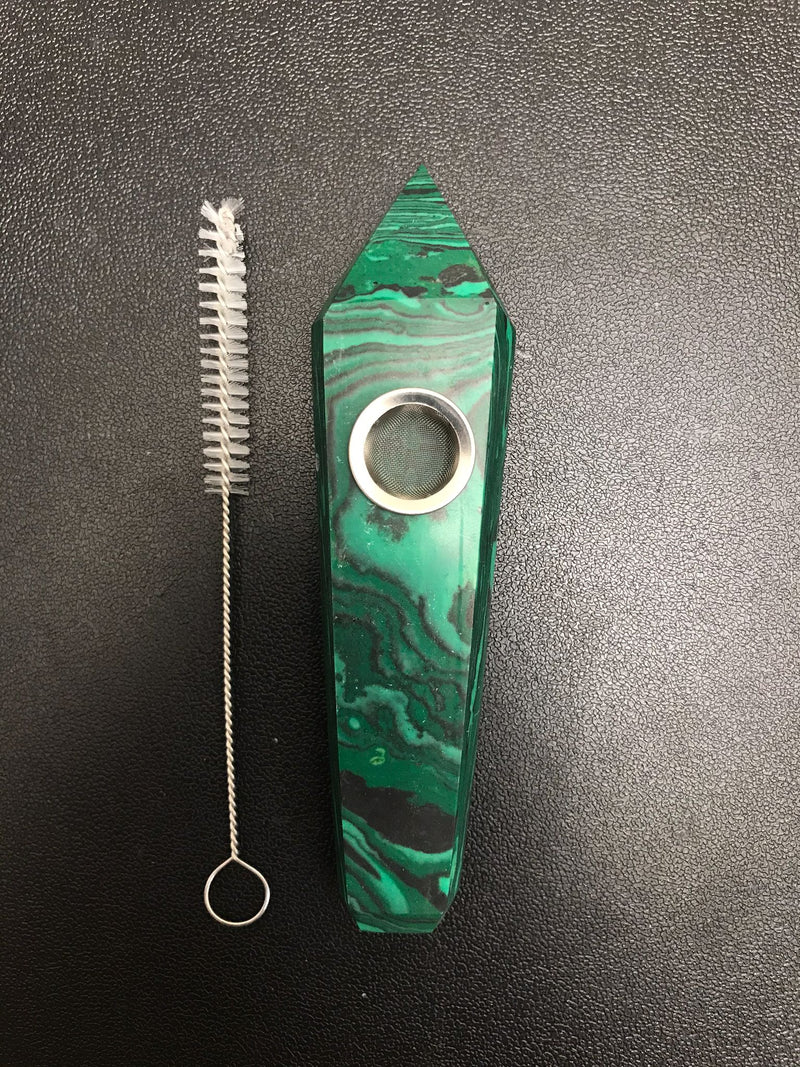 Real Natural healing stone pipe ARTIFICAL MALACHITE