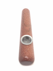Real Natural healing stone pipe RED GOLD SAND