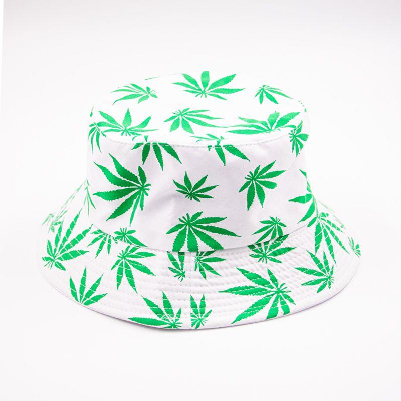 Weed print bucket hat WHITE LEAF