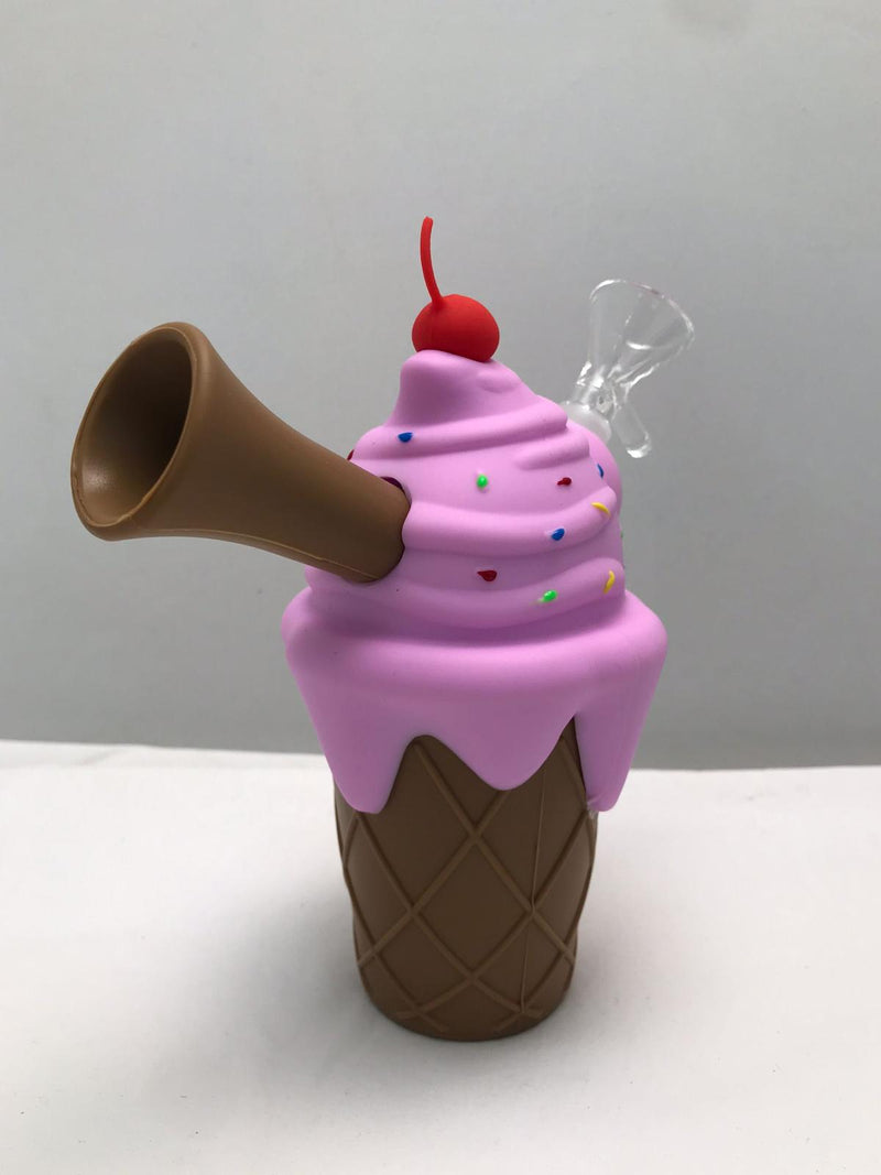 ICE CREAM PORTABLE SILICON BONG PINK