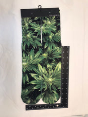 BLACK NATURAL LEAVES printed socks