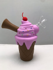 ICE CREAM PORTABLE SILICON BONG PINK