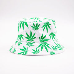 Weed print bucket hat WHITE LEAF