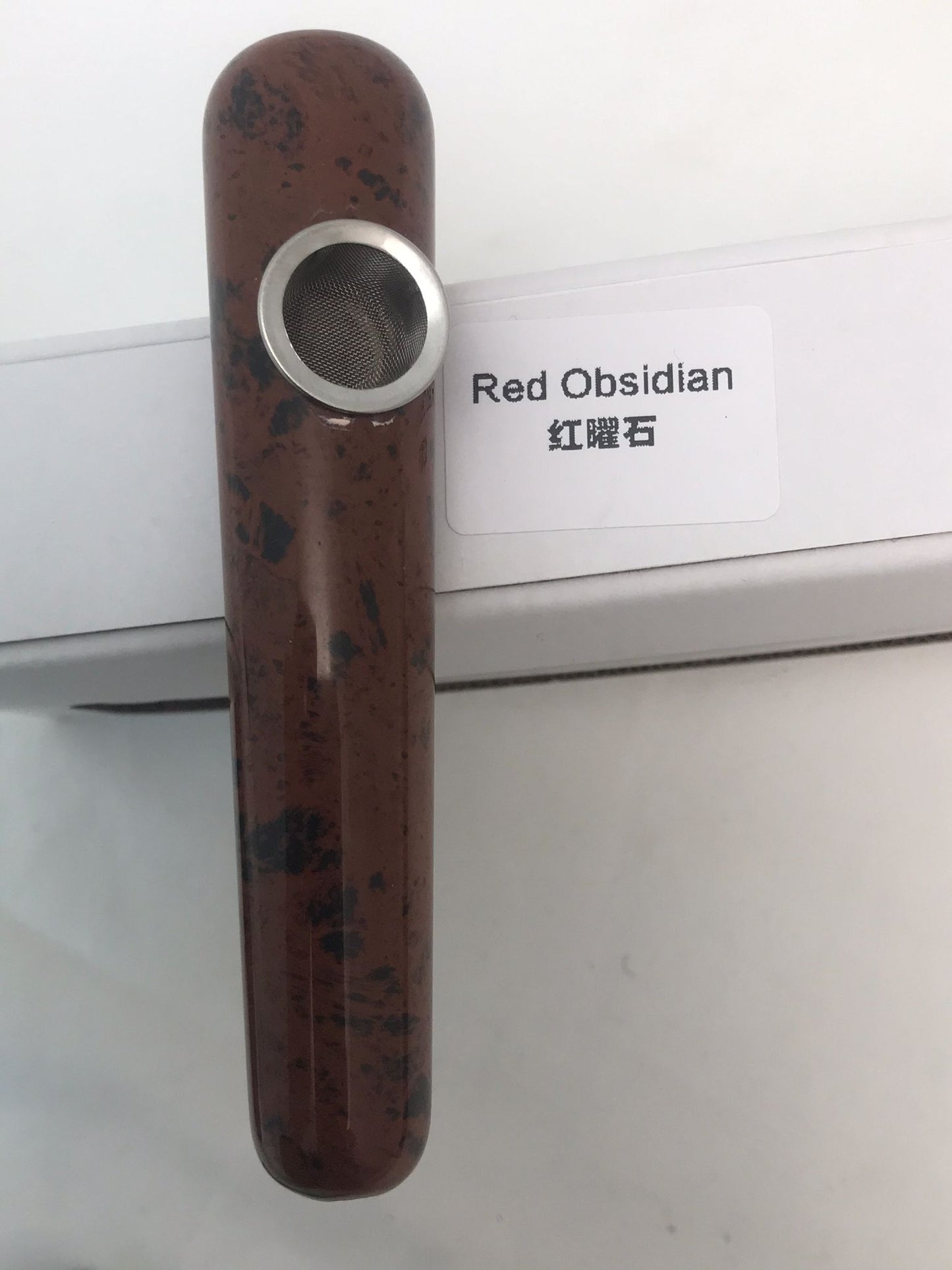 Real Natural healing stone pipe RED OBSIDIAN