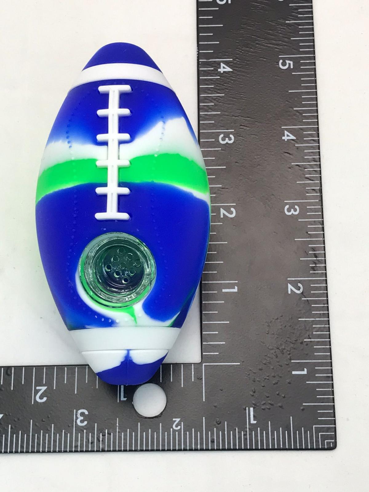 Silicon football ball pipe BLUE/GREEN
