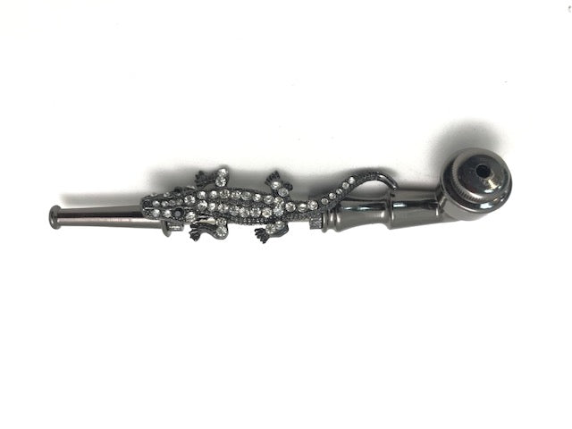 Luxury crocodile pipe black