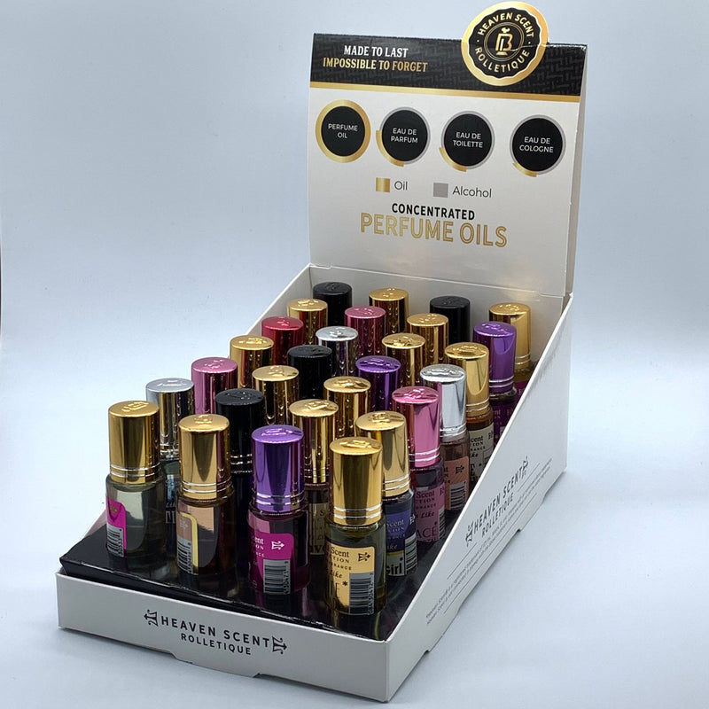Concentrated perfume oils display for woman x28 bottles 12ml