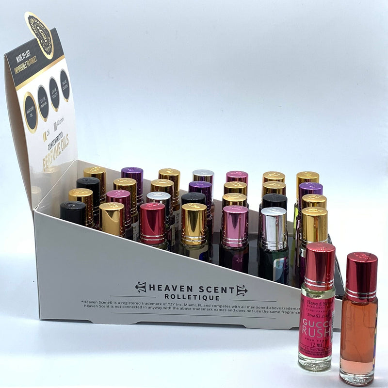 Concentrated perfume oils display for woman x28 bottles 12ml