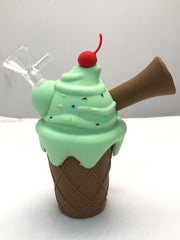 ICE CREAM PORTABLE SILICON BONG GREEN