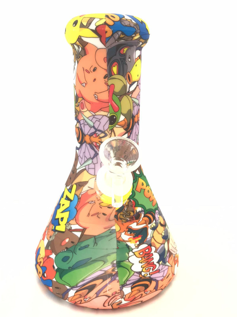 Silicon classic lab bong printed 10" Size POKEMN