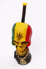 Resin Rasta skull pipe