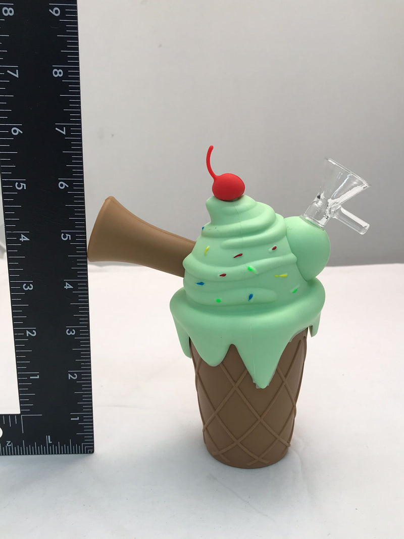 ICE CREAM PORTABLE SILICON BONG GREEN