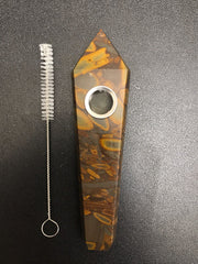 Real Natural healing stone pipe BAMBOO LEAF STONE