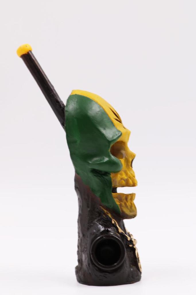 Resin Rasta skull pipe
