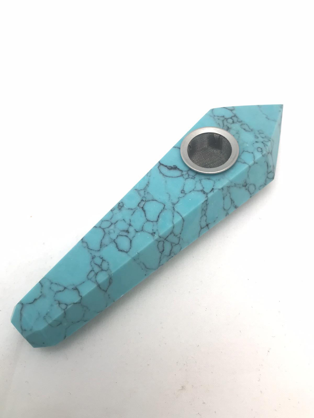 Real Natural healing stone pipe ARTIFICAL GREEN TURQUOISE