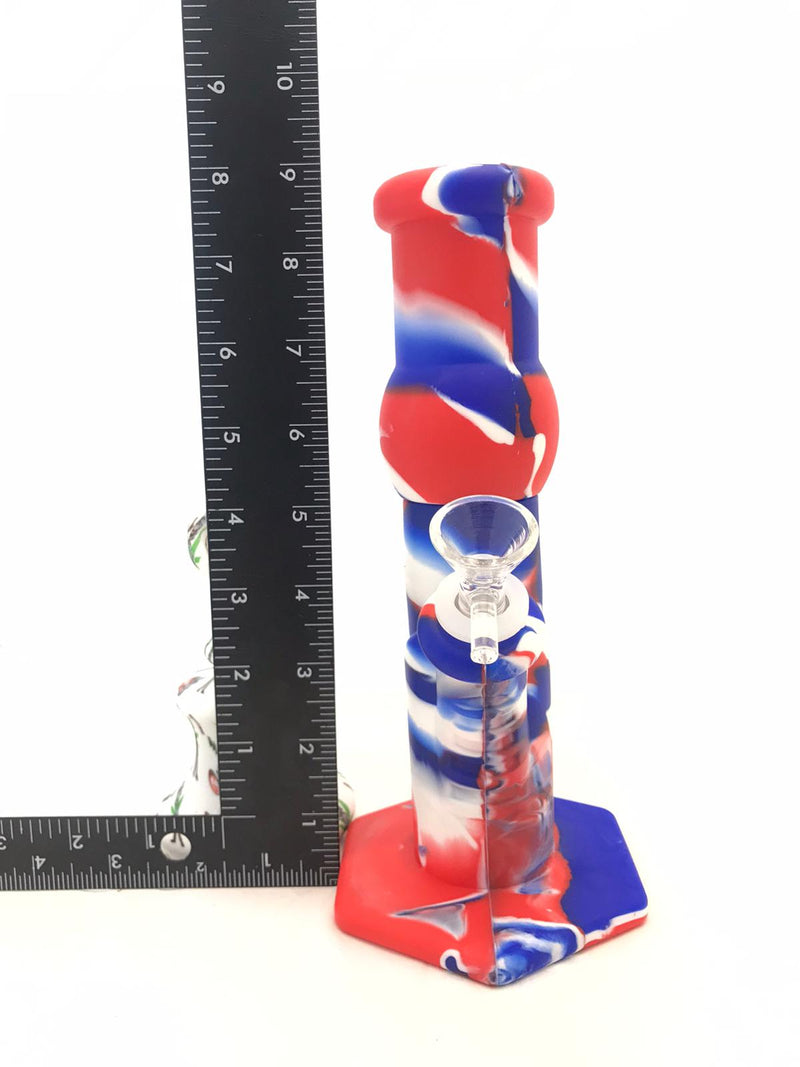 Silicon tall bong colors RED/BLUE